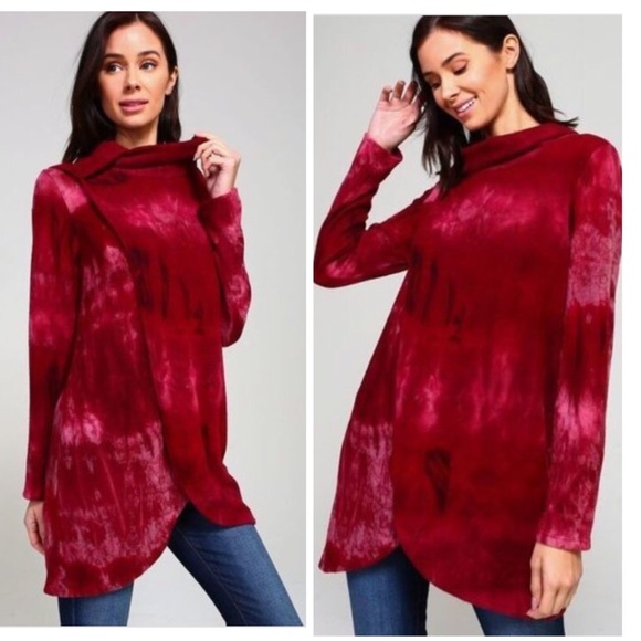 Tops - Red Tie Dye Tunic Top